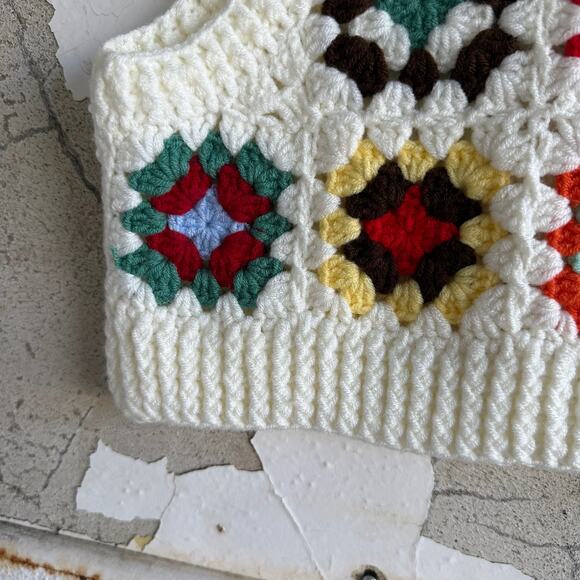 Handmade Crochet Granny Square Vest - Fits Like Small - Picture 3 of 4